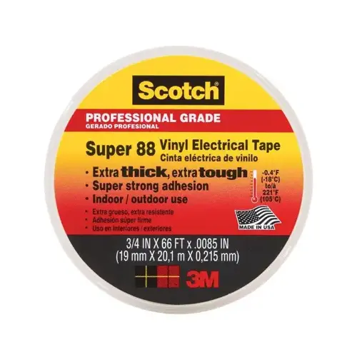 Super 88 Electrical Tape, Vinyl All-Weather, .75-In. x 66-Ft.