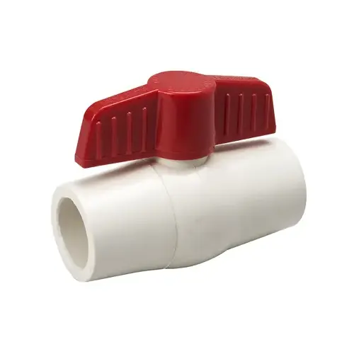 B&K 107-123HN ProLine 6700CTS Series 107-123HN Ball Valve, 1/2 in Connection, Slip x Slip, 100 psi Pressure, CPVC Body White