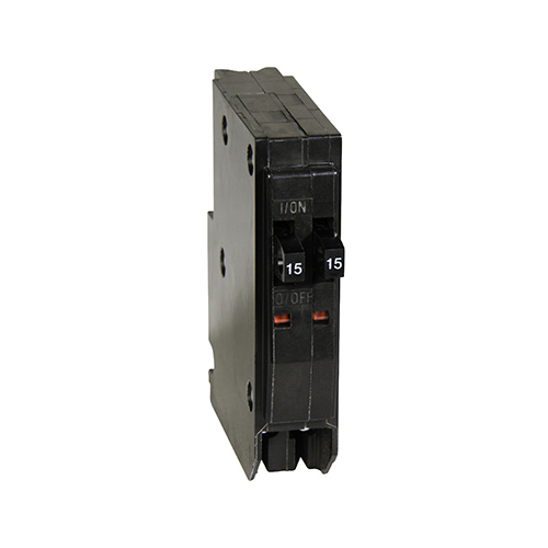 Square D QOT1515CP QO Circuit Breaker, Mini, Tandem, 15 A, 1 -Pole, 120/240 V, Plug Mounting, Black