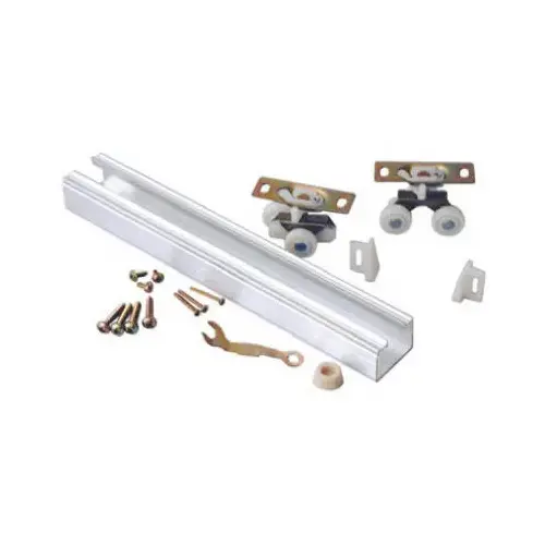 Pocket Door Hardware Set, 72 in L Track, Top Mounting, For: 200 lb Doors