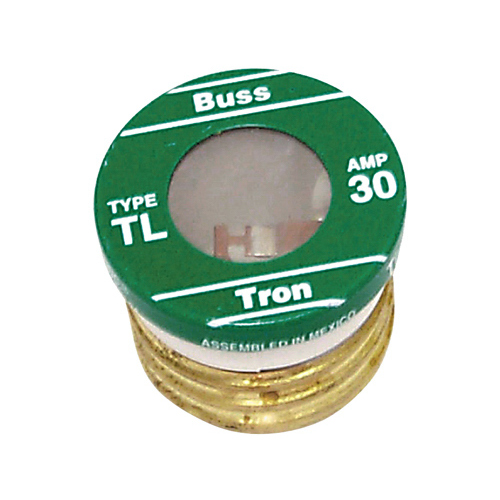 Plug Fuse, 30 A, 125 V, 10 kA Interrupt, Plastic Body, Time Delay Fuse - pack of 3