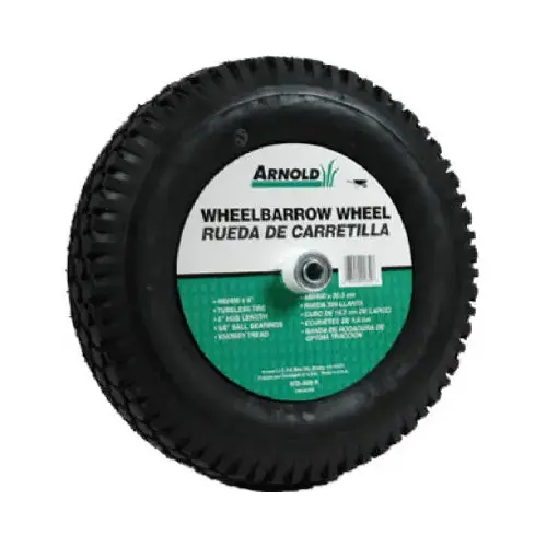 Wheelbarrow Tire 8" D X 8" D 500 lb. cap. Centered Rubber