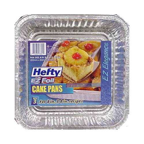 Hefty 00Z93821-XCP12 Cake Pan EZ Foil 8" W X 8" L 3 - pack of 36