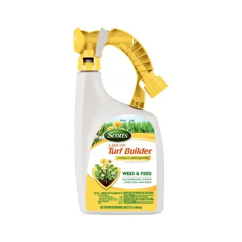 Turf Builder Weed Killer, Liquid, Spray Application, 32 oz Amber