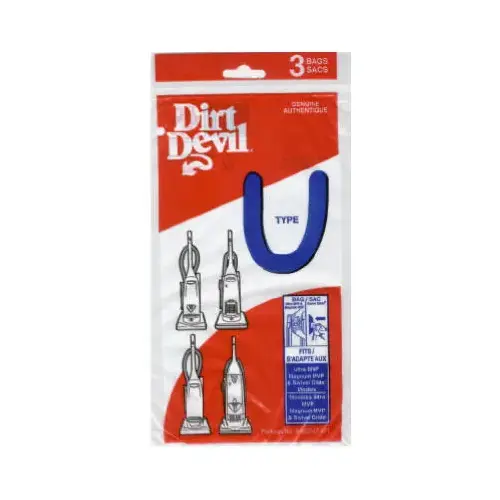 Dirt Devil 3920047001 Type U Standard Vacuum Bag - pack of 3
