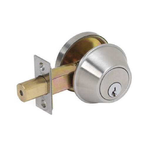 Tell Manufacturing CL100055 DB2000 Series Deadbolt, Keyed Different Key, Stainless Steel, Satin, C Keyway