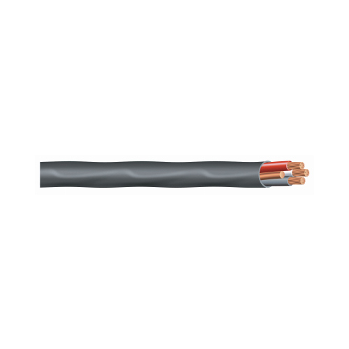 Sheathed Cable, 8 AWG Wire, 3 -Conductor, 100 ft L, Copper Conductor, PVC Insulation Black