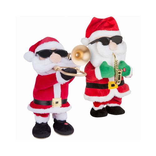 Gemmy 98842 Animated Plush Santa Rocks, Trombone & Saxophone Style Pair