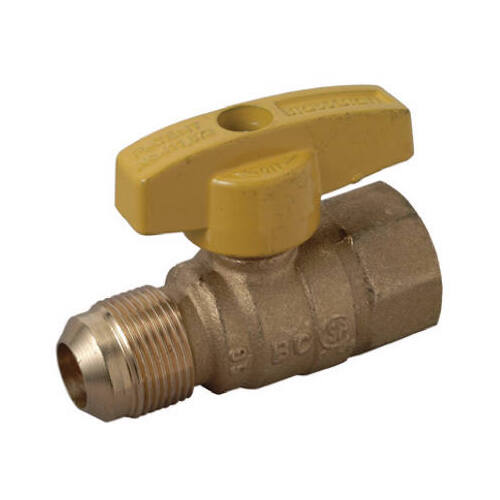 BrassCraft PSSC-60 Gas Ball Valve, 5/8 x 3/4 in Connection, Flared x FIP, 5 psi Pressure, Brass Body