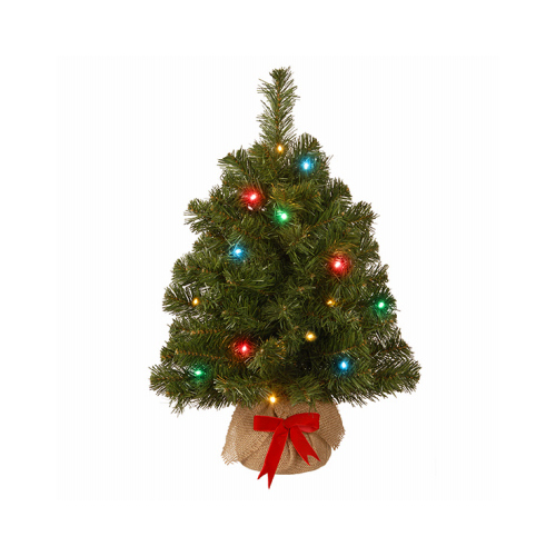 NATIONAL TREE CO-IMPORT NB1-20BP-BMS Artificial Pre-Lit Christmas Tree, Noble Fir, 15 LED Lights, 16-In. x 2-Ft.