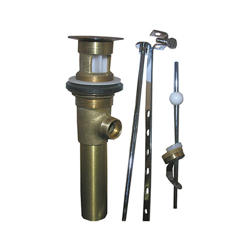 Lavatory Pop-Up Drain Assembly, Polished Brass Plated, 1.25-In.