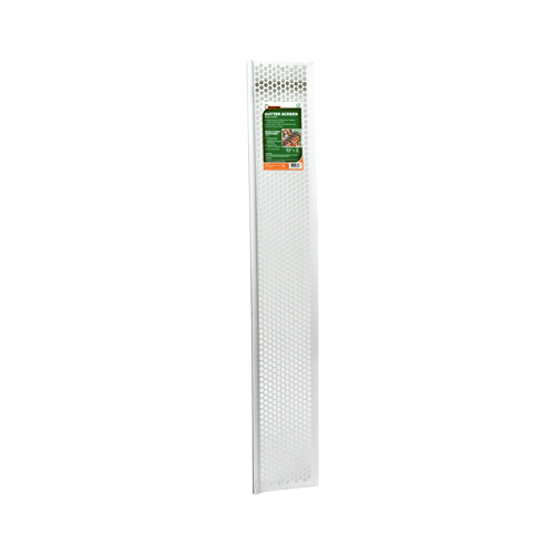 Thermwell Products G636W Gutter Screen, 3 ft L, 6-5/8 in W, Vinyl, White
