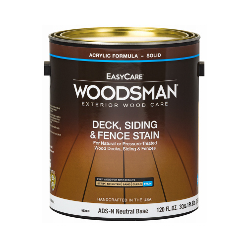 Deck Stain, Acrylic Latex, Solid-Color Neutral Base, 1-Gallon