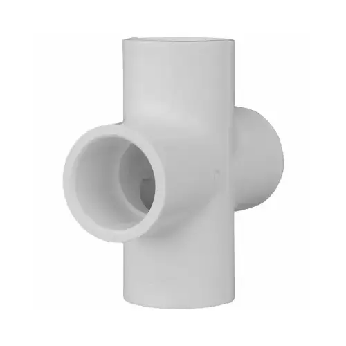 Schedule 40 Pipe Cross, Slip x Slip x Slip x Slip, White, 1-In.