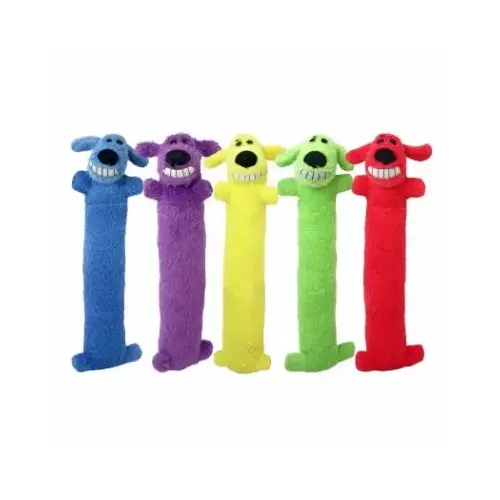 Loofa Dog Toy, Assorted Colors, Large - pack of 3