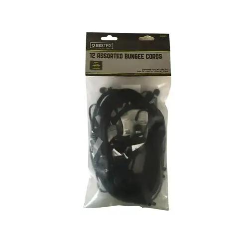 Bungee Cords, Assorted Sizes, 12-Pc.