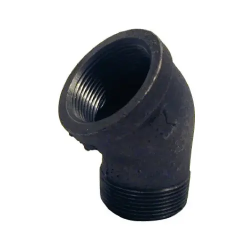 45-Degree Black Street Elbow, 2-In.