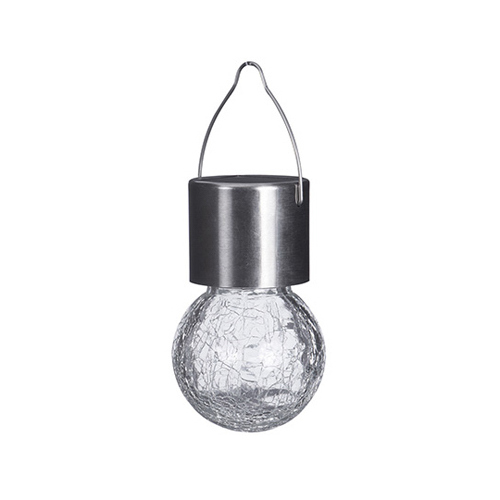 RIMPORTS LLC GL42495 Patio Ornament LED Light, Crackled Glass, Solar Powered, 3-Settings