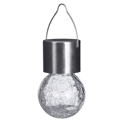 RIMPORTS LLC GL42495 Patio Ornament LED Light, Crackled Glass, Solar Powered, 3-Settings