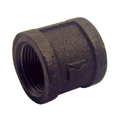 Pipe Fitting, Black Equal Coupling, 1-1/2-In.