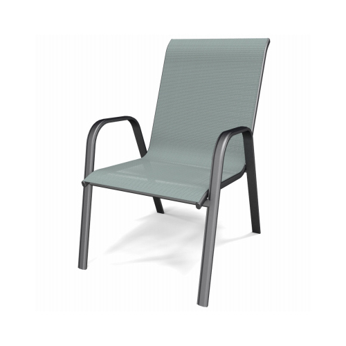 Sunny Isles Chair, Stackable, Steel, Seafoam Green Sling Fabric