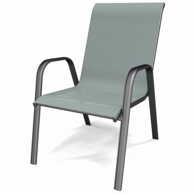 Four Seasons Courtyard 755.0071.001 Sunny Isles Chair, Stackable, Steel, Seafoam Green Sling Fabric