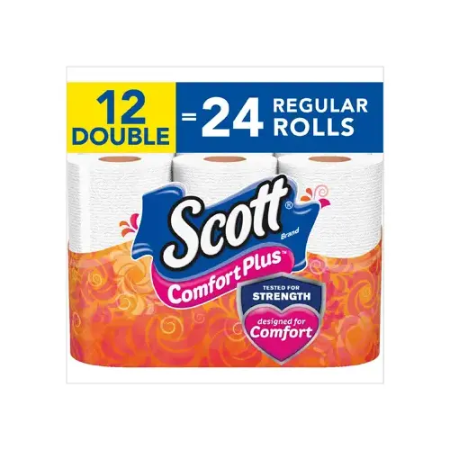 Comfortplus Bath Tissue, 1-Ply, 231 Sheet Rolls - pack of 12