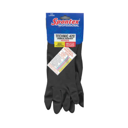 Spontex 33556 Technic 450 Flock-Lined Neoprene Gloves, XL