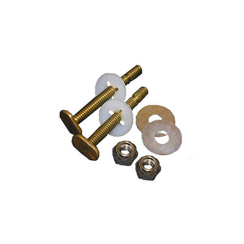 Toilet Bolt Kit, Brass, 5/16 x 2.25-In.