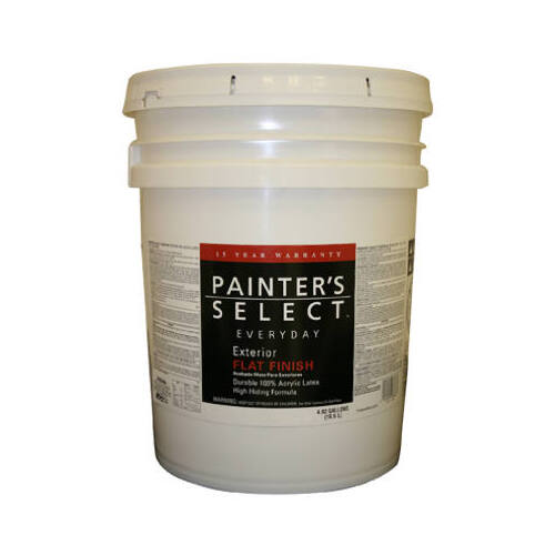 Everyday Exterior Latex Paint, Flat Pastel Base, 5-Gallons