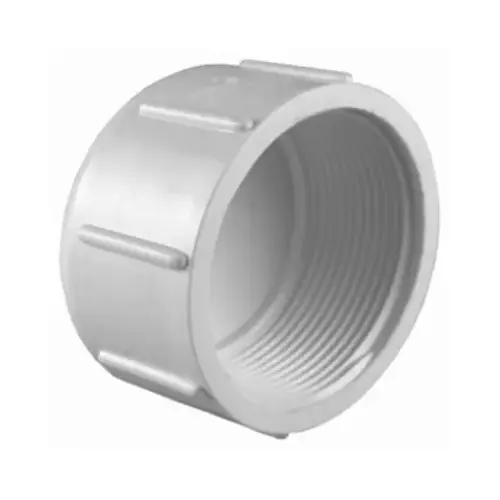 Schedule 40 Pipe Cap Slip, White Schedule 40 PVC , 1-In.