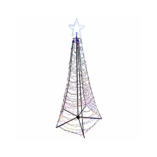 LEDUP MANUFACTURING GROUP LTD HGST90SLMUTW Starry Spire LED Tree, 550 Twinkling Multi-Color LED Lights, 3mm, 7-1/2-Ft.