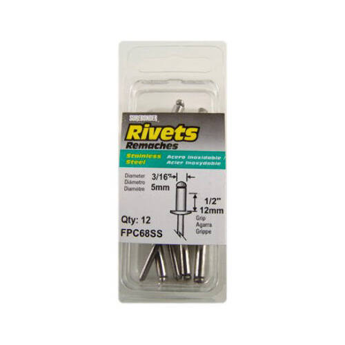 Long Stainless-Steel Rivets  pack of 12