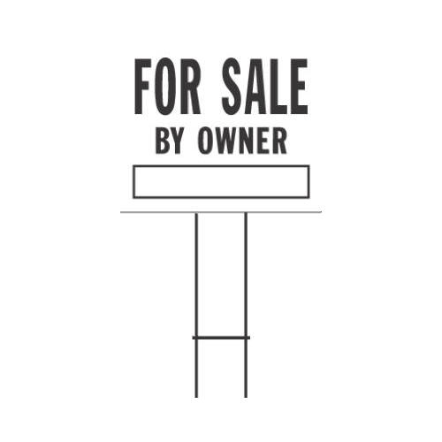 For Sale by Owner Sign, Black and White, 20 x 24-In.