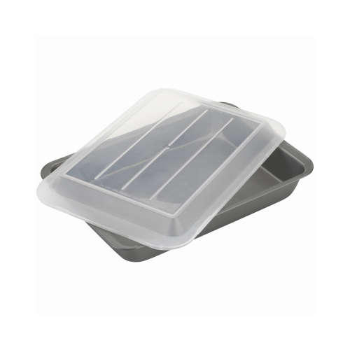 Cake Pan, Aluminum + Poly Lid, 13 x 9 x 3-1/2-In.