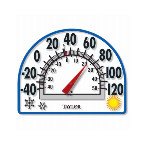Window Cling Thermometer, 7 in Display, -40 to 120 deg F