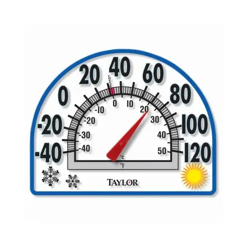 Springfield 5323 Window Cling Thermometer, 7 in Display, -40 to 120 deg F Clear