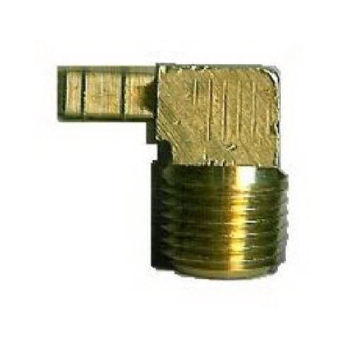 Anderson Metals 57069-0404 Brass Mini Hose Barb Elbow, 1/4 ID x 1/4-In. MPT