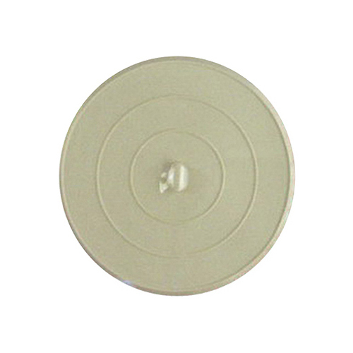 Flat Suction Type Stopper, White, Rubber, 4.75-In.