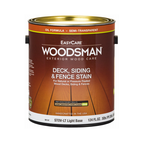 Deck, Siding & Fence Stain, Oil, Semi-Transparent Light Base, 1-Gallon