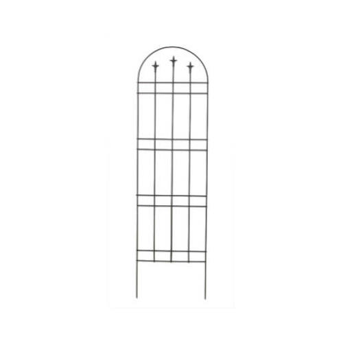 Garden Arch, Finial Trellis, Black Steel, 72-In.