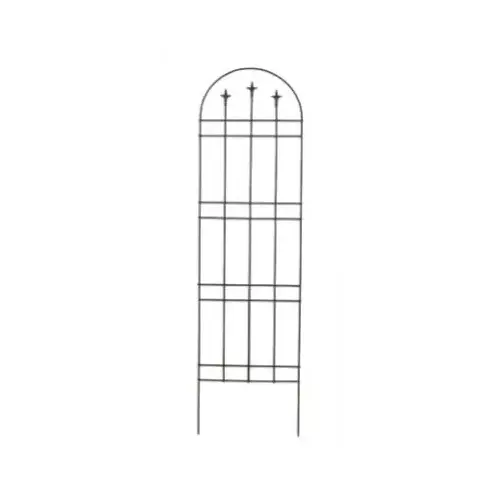 Garden Arch, Finial Trellis, Black Steel, 72-In.