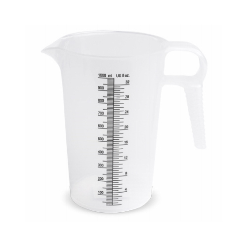 AXIOM PRODUCTS PM80032 Accu Pour Measuring Pitcher, 32-oz., Food Grade Polypropylene, Measures in oz. & Metric