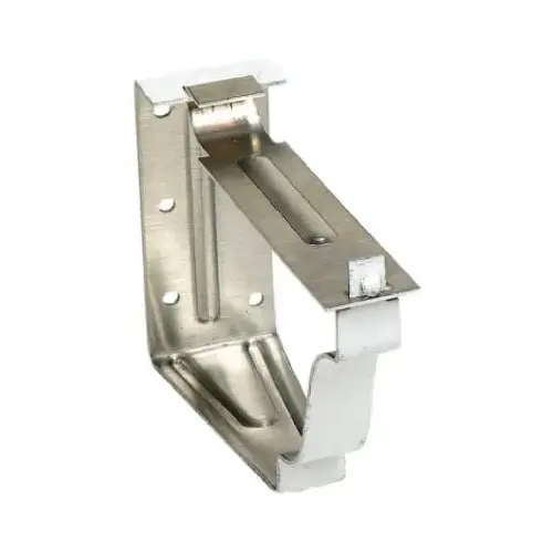 Snap Lok Fascia Bracket, White Galvanized Steel, 5-In., 2-Pc.