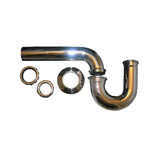 Sink P-Trap, Reducing, Chrome-Plated Brass, 1-1/2 x 1-1/4-In.