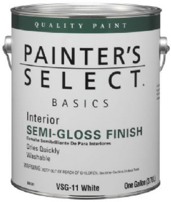 TRUE VALUE MFG COMPANY VSG11-GL Painter's Select Gallon White Interior Semi-Gloss Latex Wall Paint