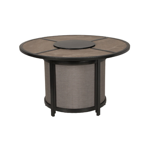 Four Seasons Courtyard BRW01500H60 Edison Park LP Gas Fire Pit Table, Balcony Height, Gray Finish, 54-In. Diameter