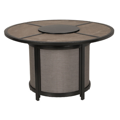 Four Seasons Courtyard BRW01500H60 Edison Park LP Gas Fire Pit Table, Balcony Height, Gray Finish, 54-In. Diameter