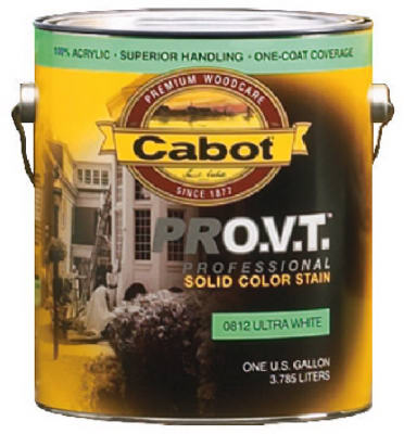 CABOT/VALSPAR CORP 0812-07 Stain, Acrylic, Ultra-White, 1-Gallon