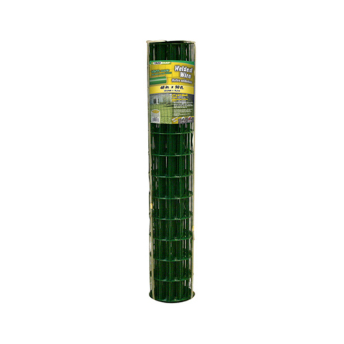 Welded Wire Fence, Green Vinyl Coated, 16 Gauge, 4 x 2-In. Mesh, 48-In. x 50-Ft.